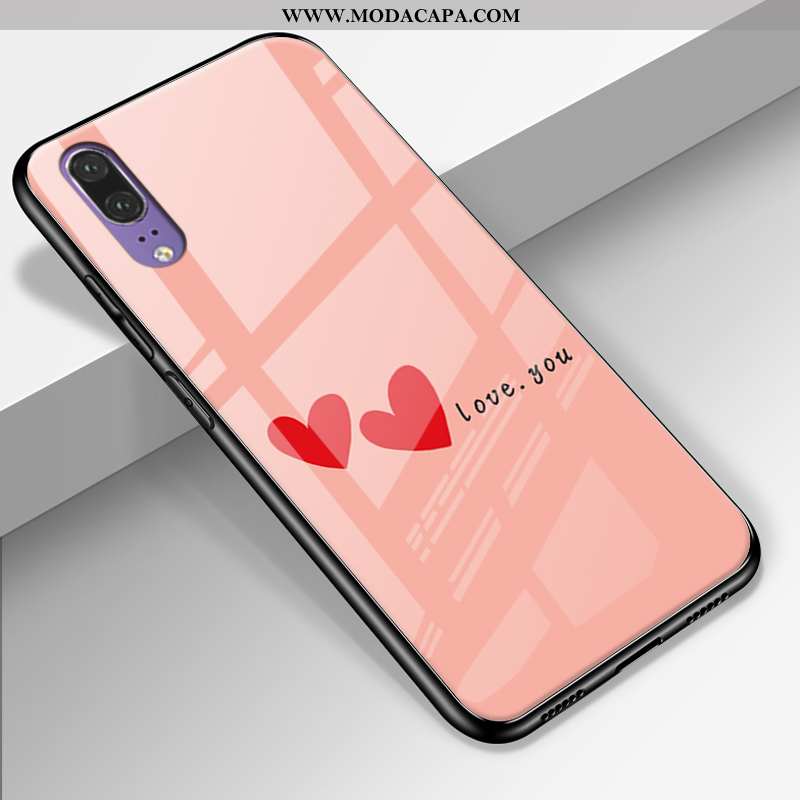 Capa Huawei P20 Vidro Colorido Personalizado Silicone Couro Legitimo Capas Desenho Animado Baratas