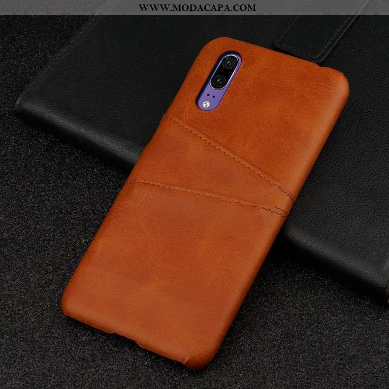 Capas Huawei P20 Couro Resistente Antiqueda Personalizada De Grau Nova Marrom Promoção