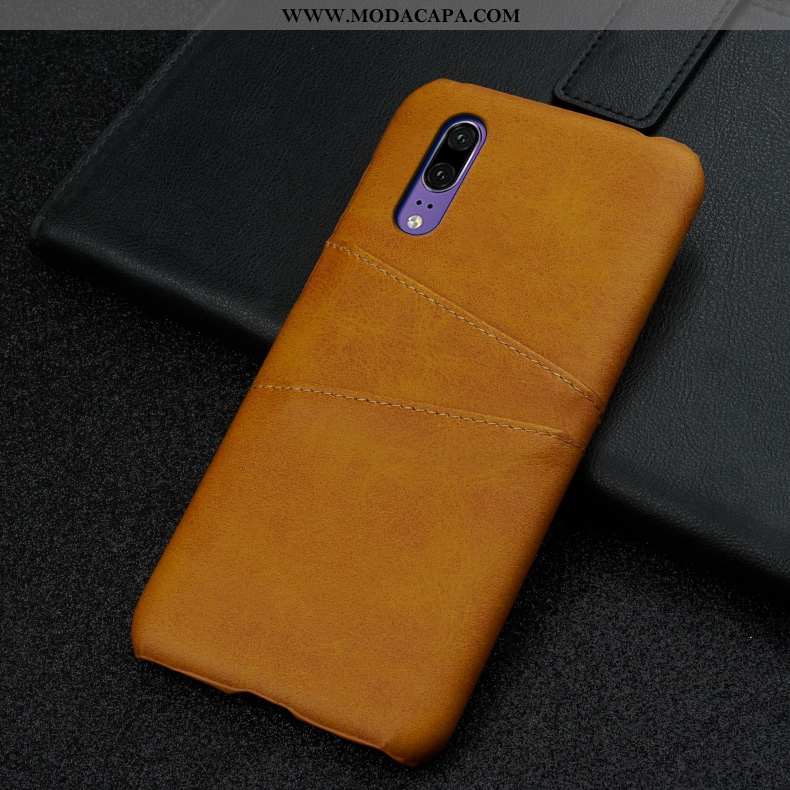 Capas Huawei P20 Couro Resistente Antiqueda Personalizada De Grau Nova Marrom Promoção