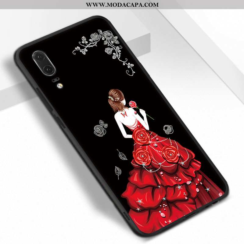 Capas Huawei P20 Cordao Protetoras Soft Vermelho Silicone Cases Comprar