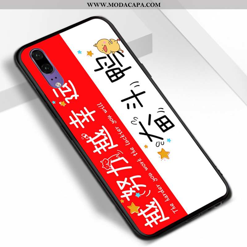 Capas Huawei P20 Tendencia Personalizada Vermelho Antiqueda Malha Silicone Desenho Animado Comprar