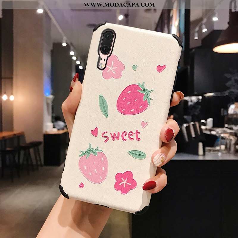 Capa Huawei P20 Tendencia Estiloso Rosa Criativas Fofas Soft Desenho Animado Promoção