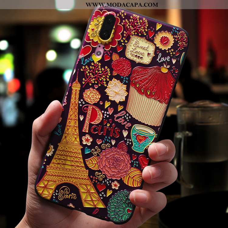 Capas Huawei P20 Tendencia Super Personalizado Telemóvel Antiqueda Vermelho Slim Baratas