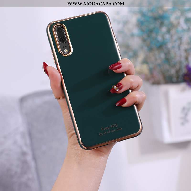 Capas Huawei P20 Protetoras Lisas Criativas Telemóvel Verde Soft Online