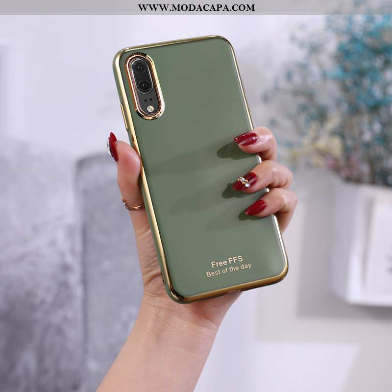 Capas Huawei P20 Protetoras Lisas Criativas Telemóvel Verde Soft Online