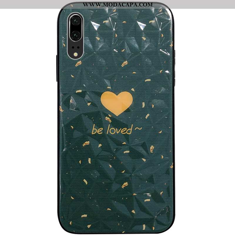 Capas Huawei P20 Desenho Animado Antiqueda Verde Cases Telemóvel Cordao Online