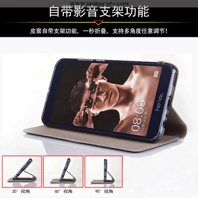 Capas Huawei P20 Lite Protetoras Cover Cinza Telemóvel Couro Antiqueda Promoção