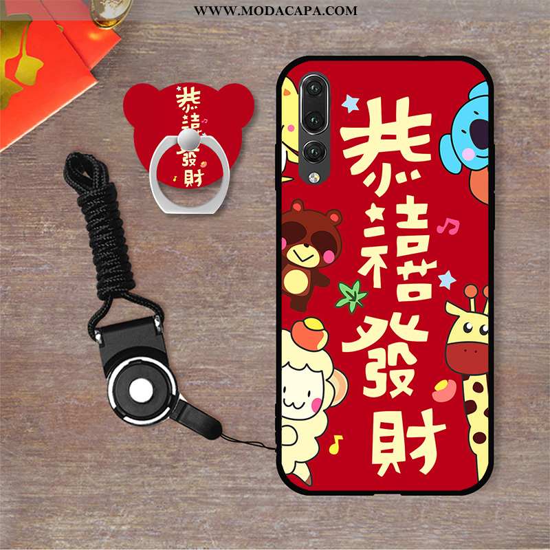 Capa Huawei P20 Pro Silicone Desenho Animado Para Reveillon Telemóvel Capas Vermelho Soft Venda