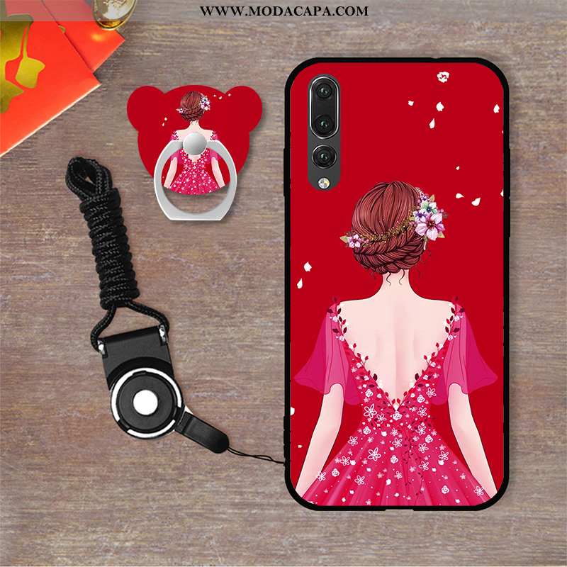 Capa Huawei P20 Pro Silicone Desenho Animado Para Reveillon Telemóvel Capas Vermelho Soft Venda