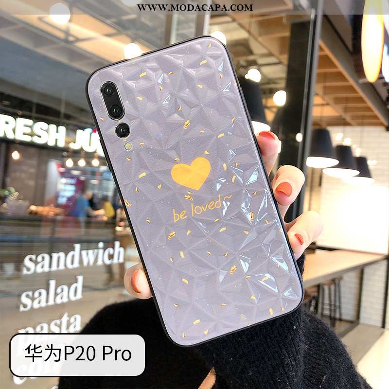 Capas Huawei P20 Pro Cordao Pintado Vermelho Verde Malha Moda Diamond Baratas