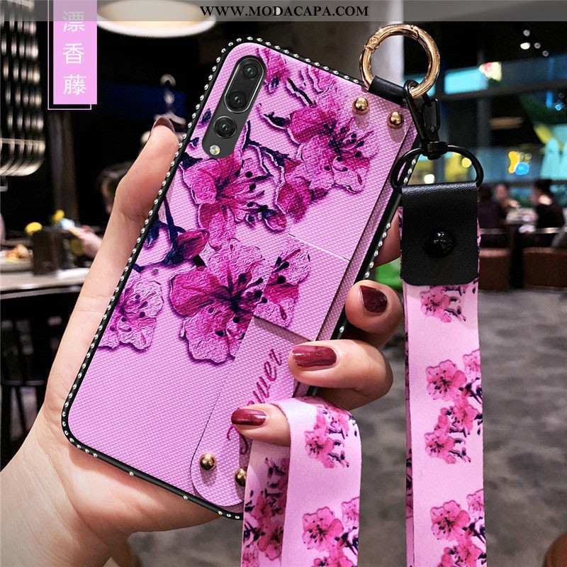 Capa Huawei P20 Pro Soft Rosa Silicone Tendencia Completa Wrisband Telemóvel Baratos