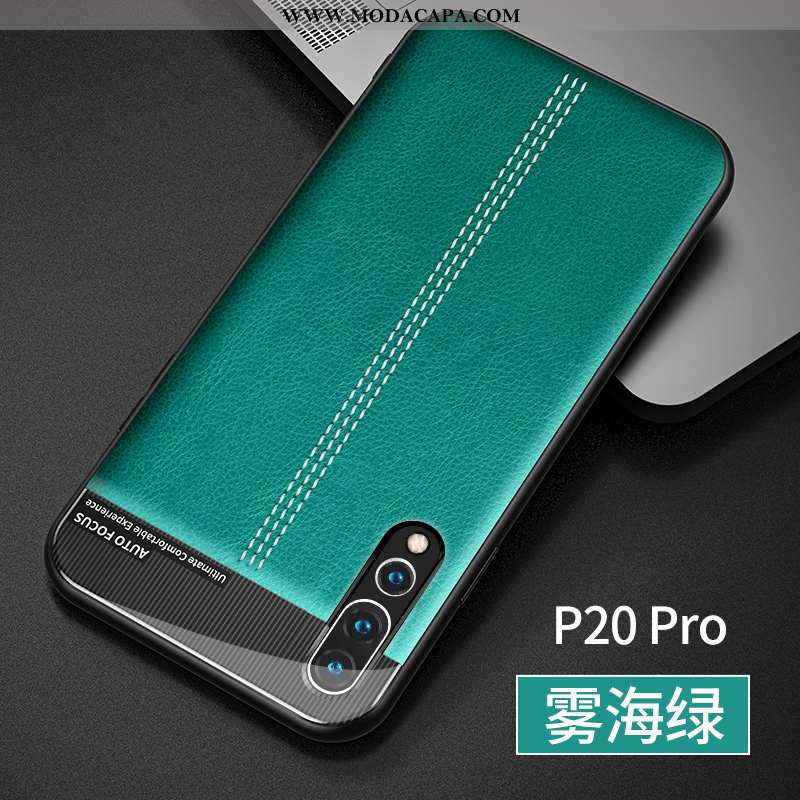 Capas Huawei P20 Pro Couro Verde Protetoras Slim Soft Antiqueda Completa Baratas