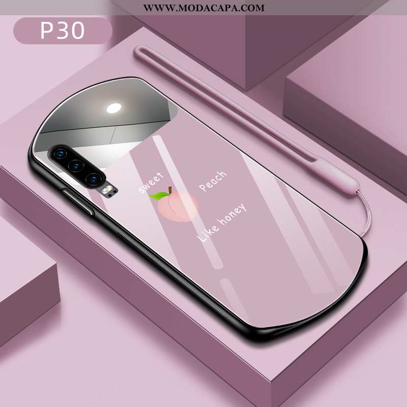 Capas Huawei P30 Silicone Tendencia Completa Telinha Roxa Vermelho Soft Comprar