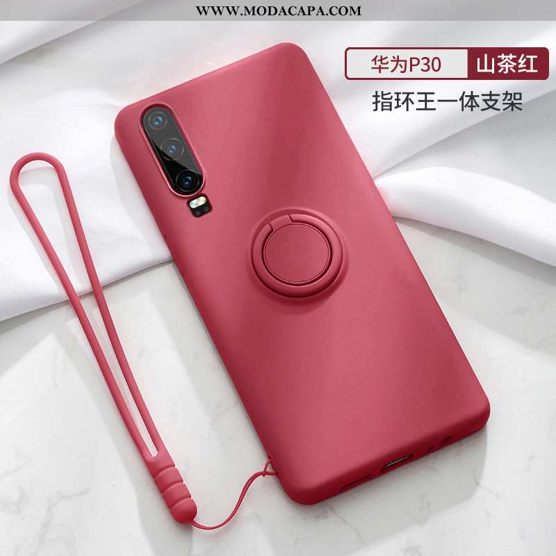 Capa Huawei P30 Super Soft Slim Fosco Malha Vermelho Telemóvel Baratas