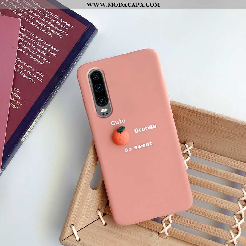 Capa Huawei P30 Protetoras Cases Rosa Dágua Vermelho Telemóvel Personalizado Barato