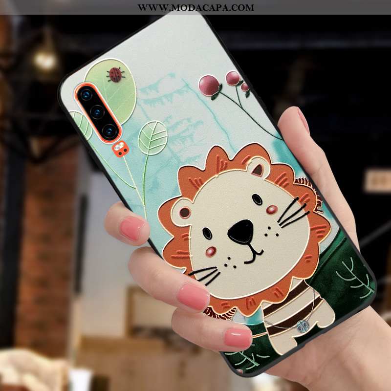 Capa Huawei P30 Slim Caqui Fosco Malha Super Protetoras Cases Venda