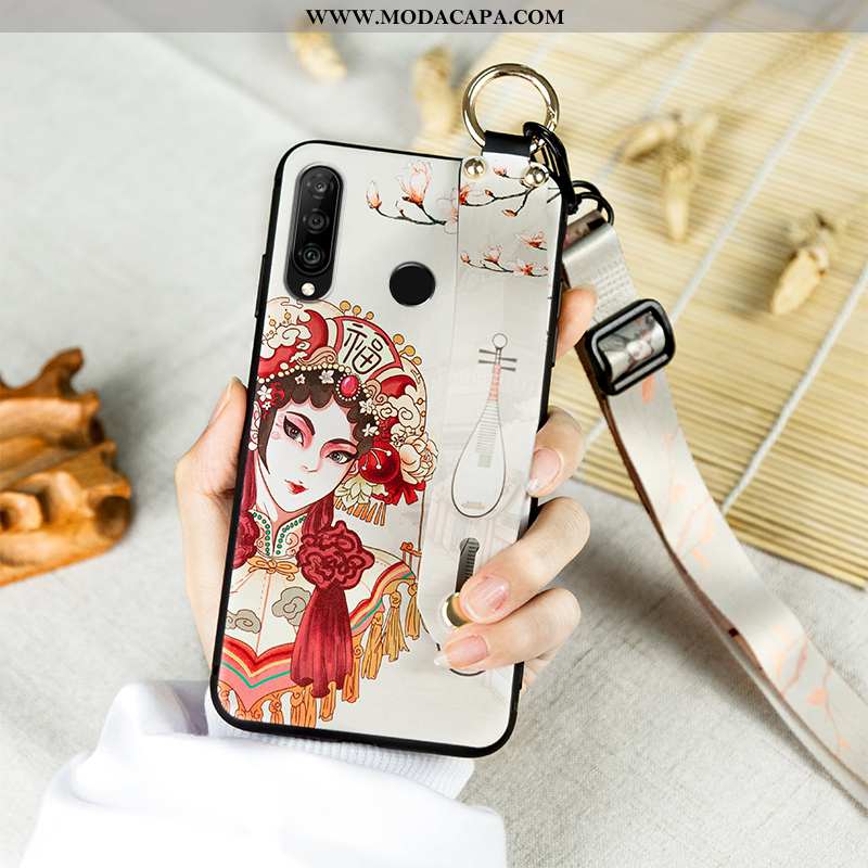 Capa Huawei P30 Lite Soft Silicone Wrisband Malha Strapback Cases Vintage Baratas