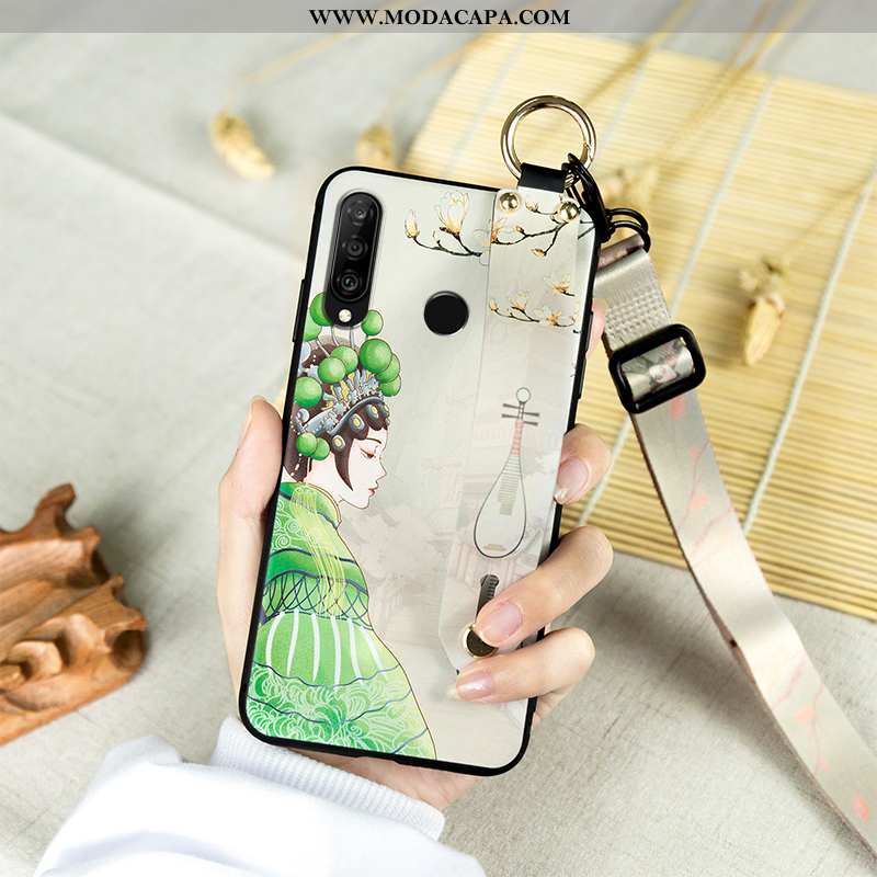 Capa Huawei P30 Lite Soft Silicone Wrisband Malha Strapback Cases Vintage Baratas