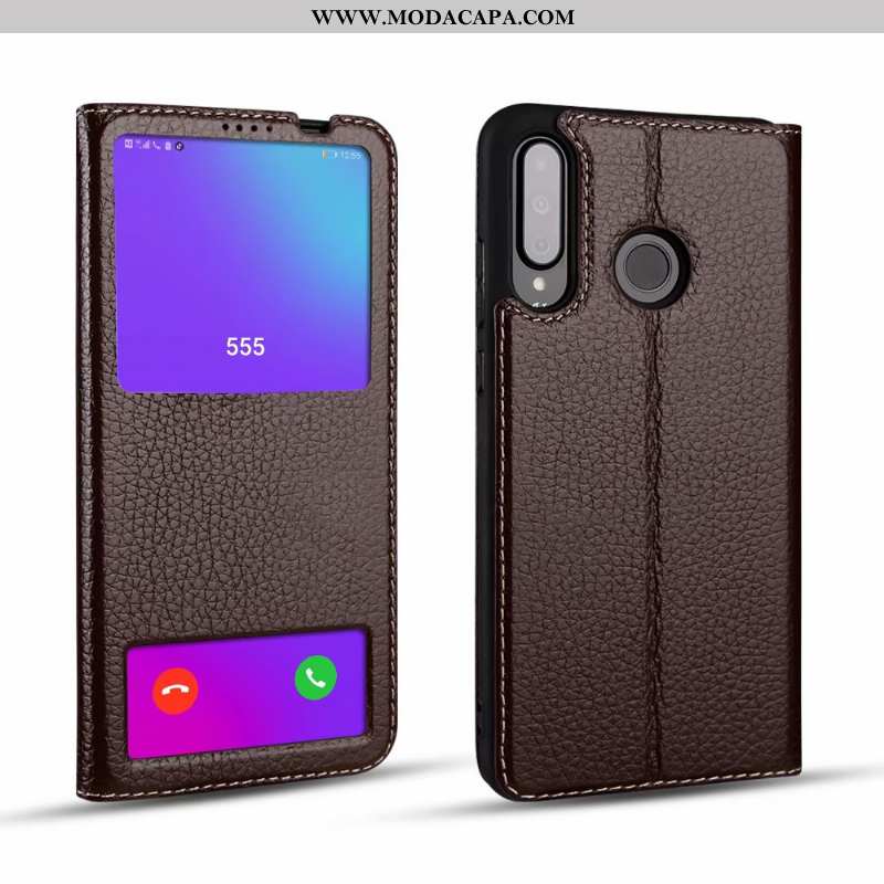 Capas Huawei P30 Lite Couro Telemóvel Protetoras Genuíno Cases Cor De Vinho Vaca Online