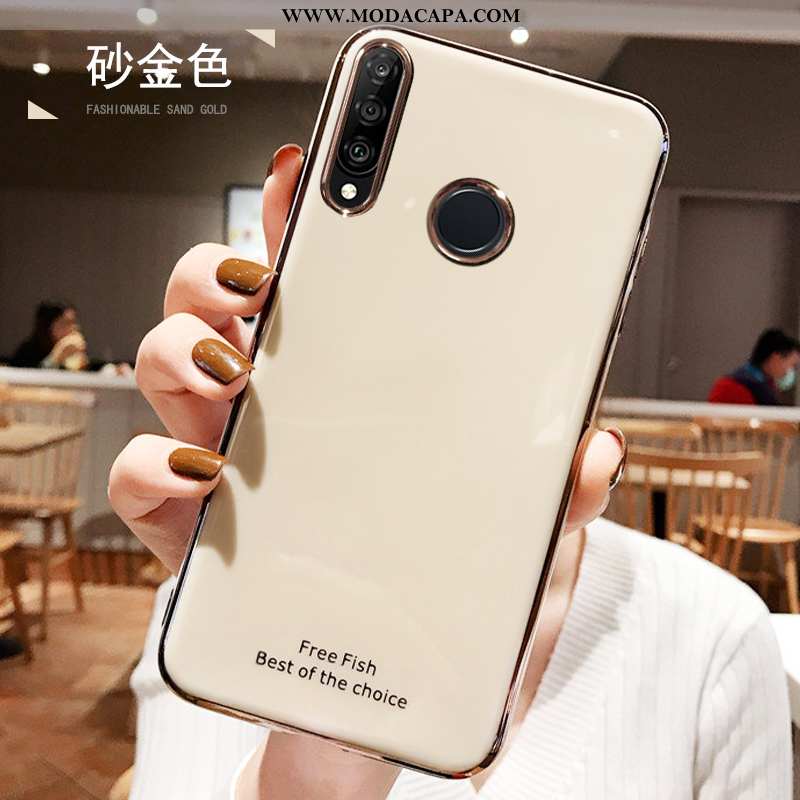 Capas Huawei P30 Lite Soft Silicone Super Personalizada Bege Telemóvel Baratos