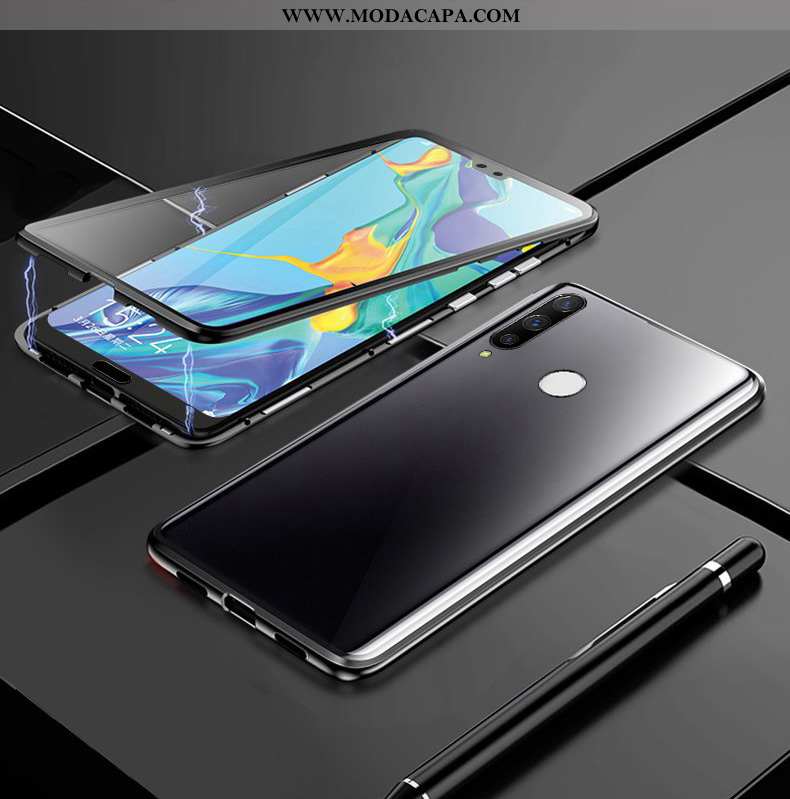 Capas Huawei P30 Lite Xl Vidro Slim Preto Metalizada Super Dupla Cases Barato