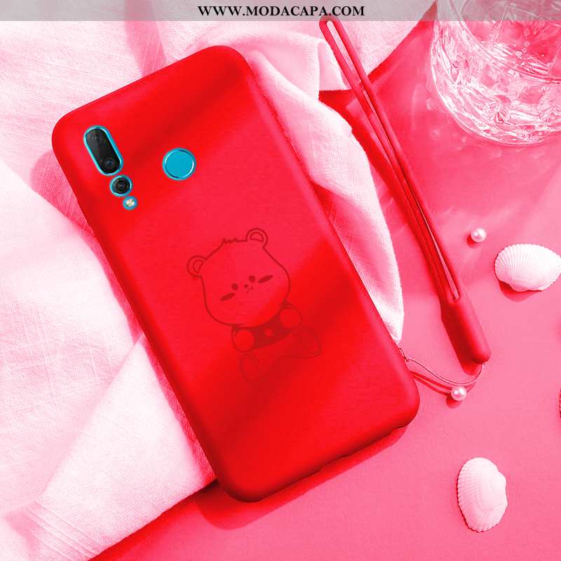 Capa Huawei P30 Lite Xl Criativas Slim Claro Vermelho Antiqueda Cases Simples Venda