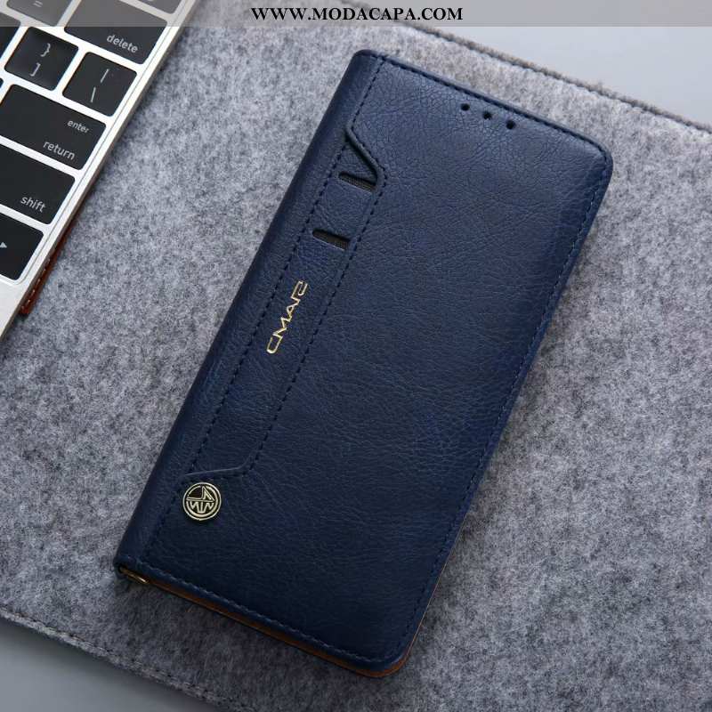 Capas Huawei P30 Pro Carteira Telemóvel Silicone Cover Azul Escuro Cases Baratas