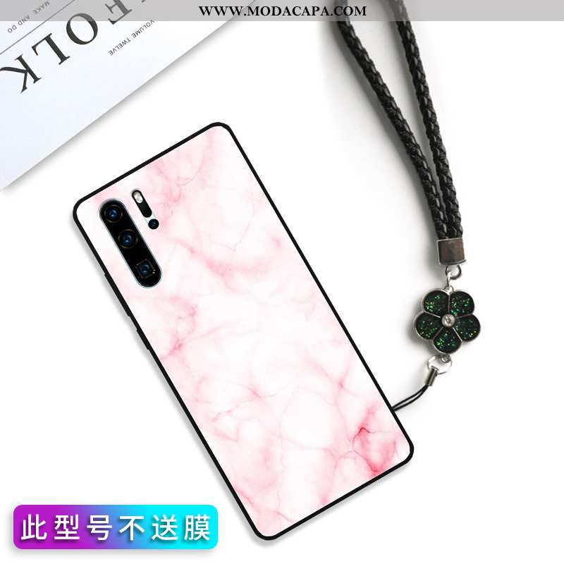 Capas Huawei P30 Pro Protetoras Vidro Traseira Criativas Silicone Rosa Barato