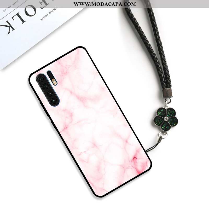 Capas Huawei P30 Pro Protetoras Vidro Traseira Criativas Silicone Rosa Barato