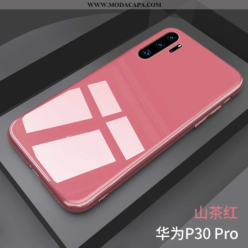 Capas Huawei P30 Pro Super Malha Vidro Tendencia Telemóvel Completa Rosa Promoção