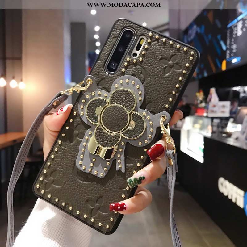 Capas Huawei P30 Pro Couro Telemóvel Criativas Genuíno Tendencia Suporte Antiqueda Malha Baratos