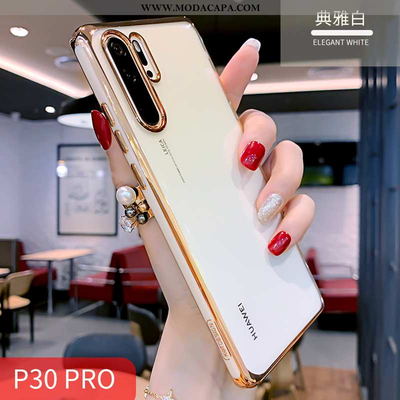 Capas Huawei P30 Pro Slim Telemóvel Clara Antiqueda Simples Super Branco Baratas