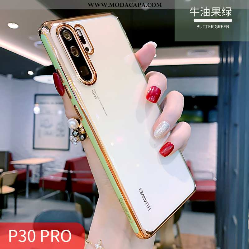 Capas Huawei P30 Pro Slim Telemóvel Clara Antiqueda Simples Super Branco Baratas