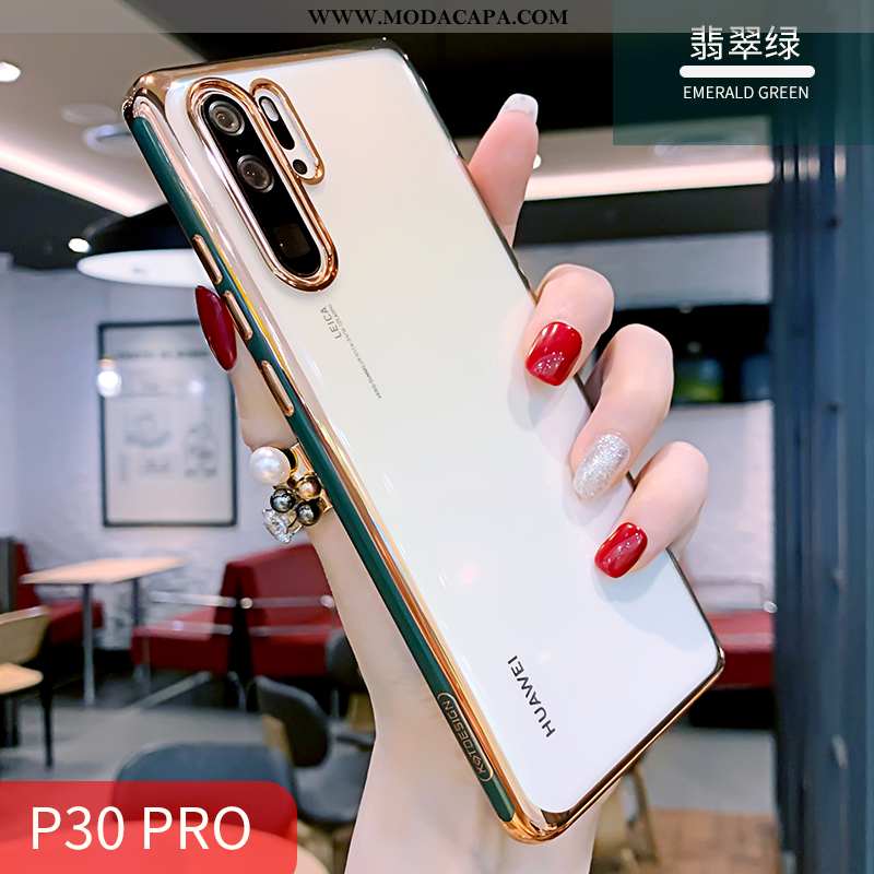 Capas Huawei P30 Pro Slim Telemóvel Clara Antiqueda Simples Super Branco Baratas