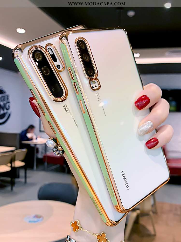 Capas Huawei P30 Pro Slim Telemóvel Clara Antiqueda Simples Super Branco Baratas