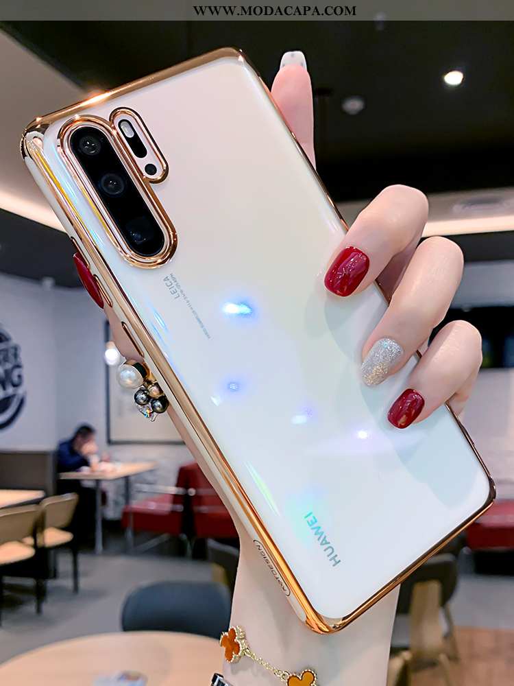 Capas Huawei P30 Pro Slim Telemóvel Clara Antiqueda Simples Super Branco Baratas