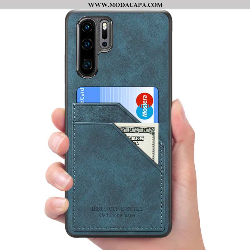 Capas Huawei P30 Pro Couro Vermelho Telemóvel Carteira Cases Online