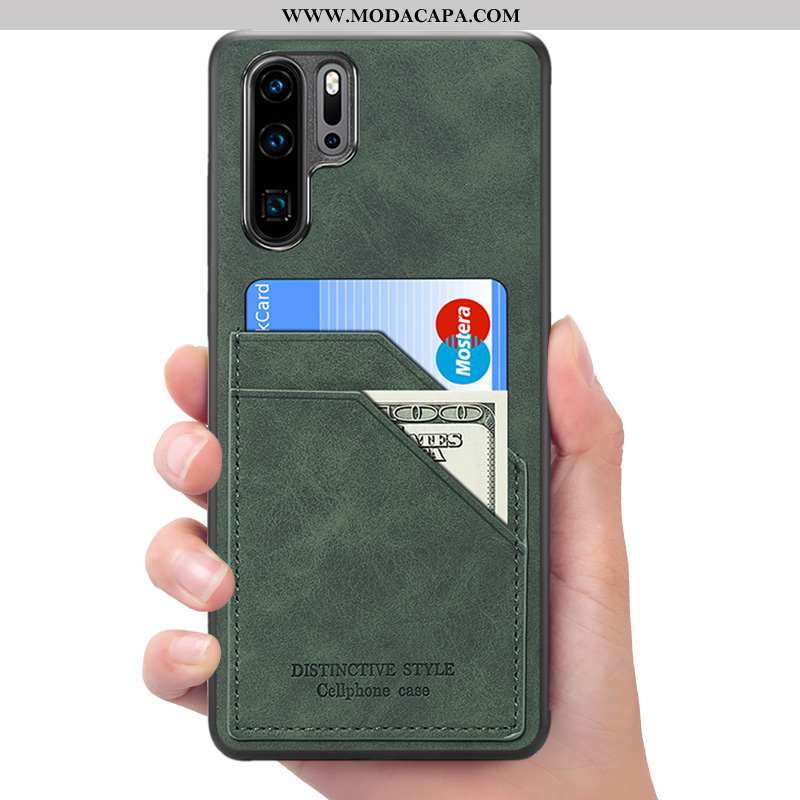 Capas Huawei P30 Pro Couro Vermelho Telemóvel Carteira Cases Online