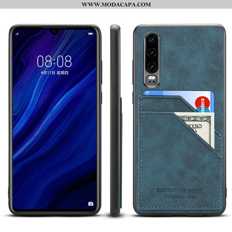 Capas Huawei P30 Pro Couro Vermelho Telemóvel Carteira Cases Online