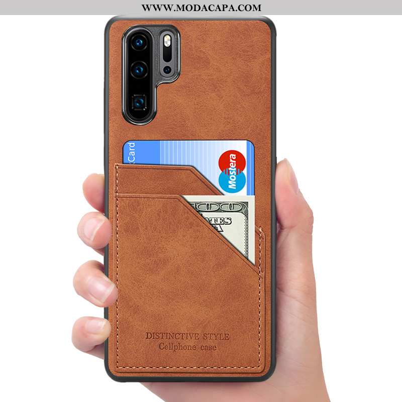 Capas Huawei P30 Pro Couro Vermelho Telemóvel Carteira Cases Online