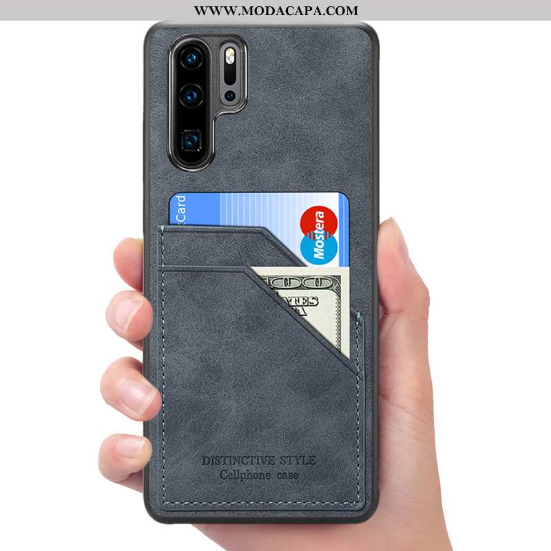 Capas Huawei P30 Pro Couro Vermelho Telemóvel Carteira Cases Online