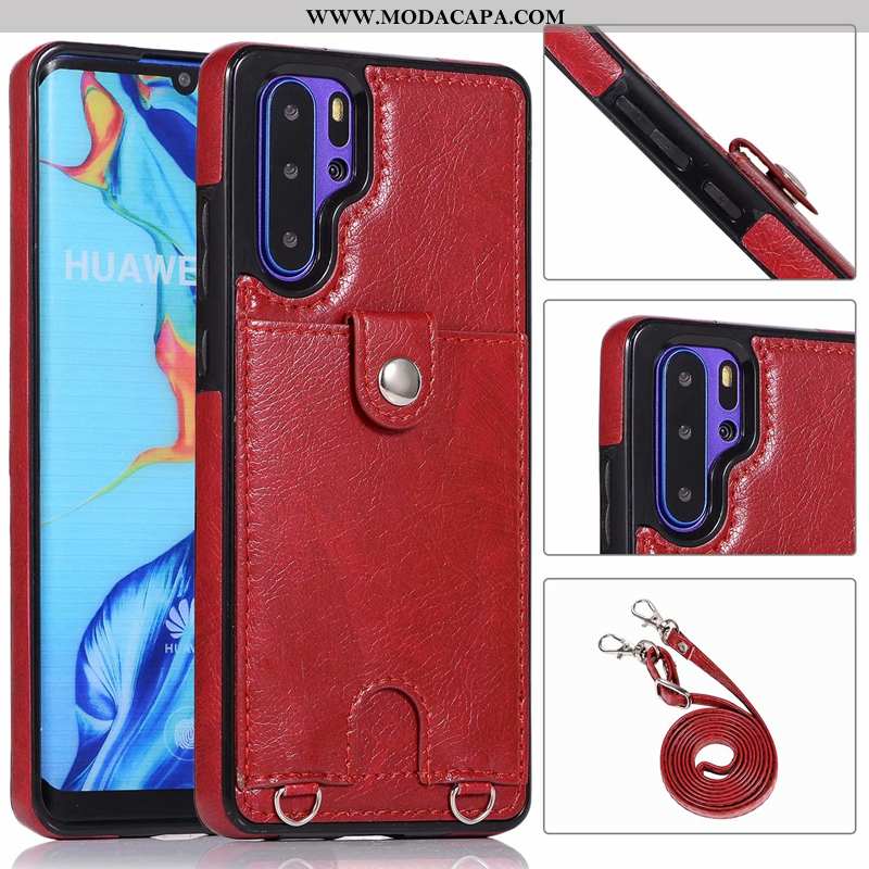 Capas Huawei P30 Pro Protetoras Couro Cases Cor De Vinho Telemóvel Soft Nova Online