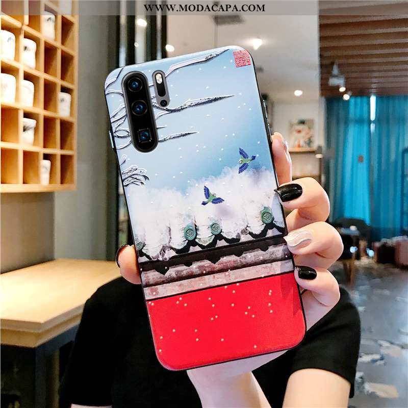 Capa Huawei P30 Pro Tendencia Protetoras Palace Pintado Cases Silicone Telemóvel Promoção