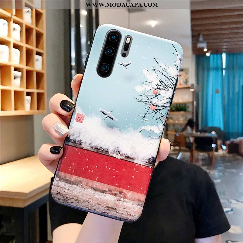 Capa Huawei P30 Pro Tendencia Protetoras Palace Pintado Cases Silicone Telemóvel Promoção