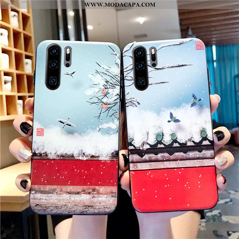 Capa Huawei P30 Pro Tendencia Protetoras Palace Pintado Cases Silicone Telemóvel Promoção