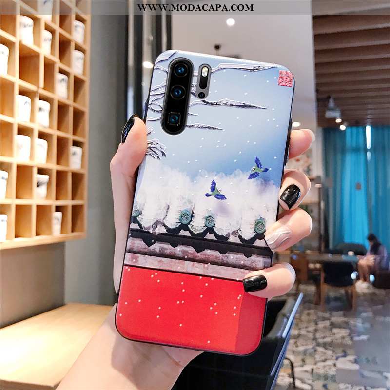 Capa Huawei P30 Pro Tendencia Protetoras Palace Pintado Cases Silicone Telemóvel Promoção