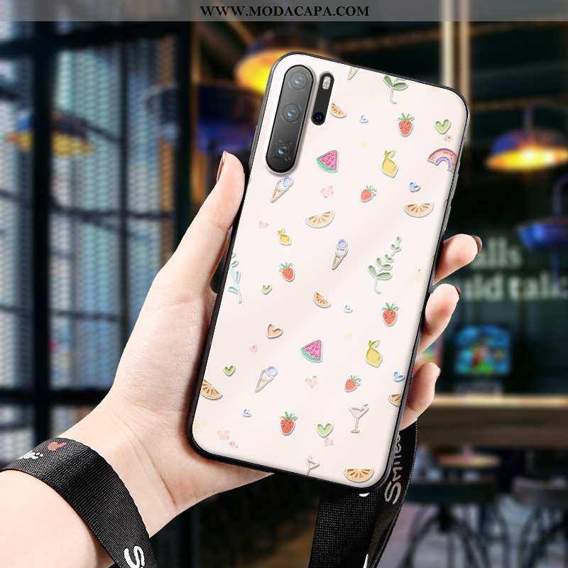 Capas Huawei P30 Pro Desenho Animado Criativas Personalizado Soft Bege Fosco Telemóvel Baratas