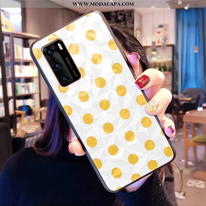 Capa Huawei P40 Telemóvel Cases Florido Diamante Quadriculada Capas Verde Venda