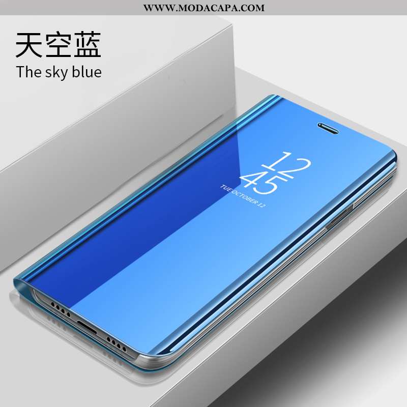 Capa Huawei P40 Protetoras Azul Inteligente Clara Couro Antiqueda Completa Venda