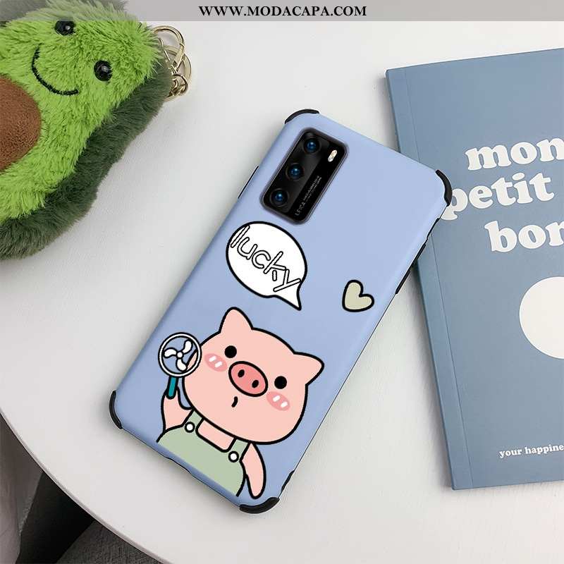 Capa Huawei P40 Desenho Animado Vermelho Silicone Protetoras Casal Telemóvel Cases Online